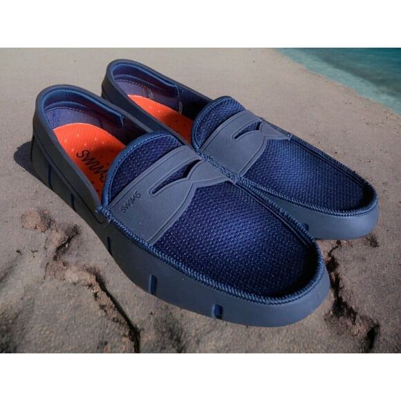 SWIMS Classic Navy Blue Slip On Beach Life Moccasins Shoes Mens 9.5 Fast Ship main image 11